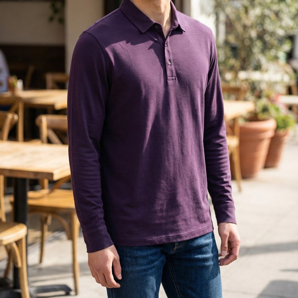 Bonobos Mens Long Sleeve Button-Up Shirt XXL 100% Cotton Purple